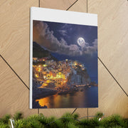 Beautiful Moon over an Italy Mountain Print Printify