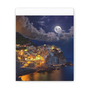 Beautiful Moon over an Italy Mountain Print Printify