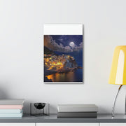 Beautiful Moon over an Italy Mountain Print Printify