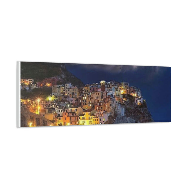 Beautiful Moon over an Italy Mountain Print Printify