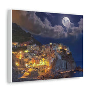 Beautiful Moon over an Italy Mountain Print Printify